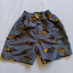 John Deere Sz 2T Gray and Yellow Construction Pattern Shorts